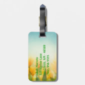Sun Kissed Yellow Tulpen Monogram Bagagelabel (Achterkant verticaal)