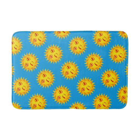 Sun Kisses Emoji, Sun Print Badmat (Voorkant)