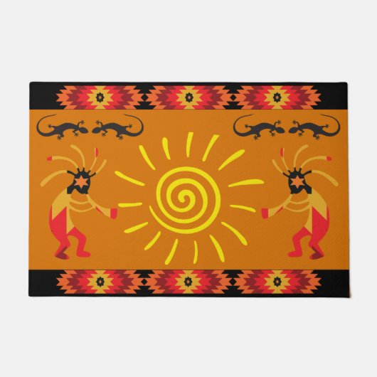 Sun Kokopelli Southwest Doormat Deurmat (Voorkant)