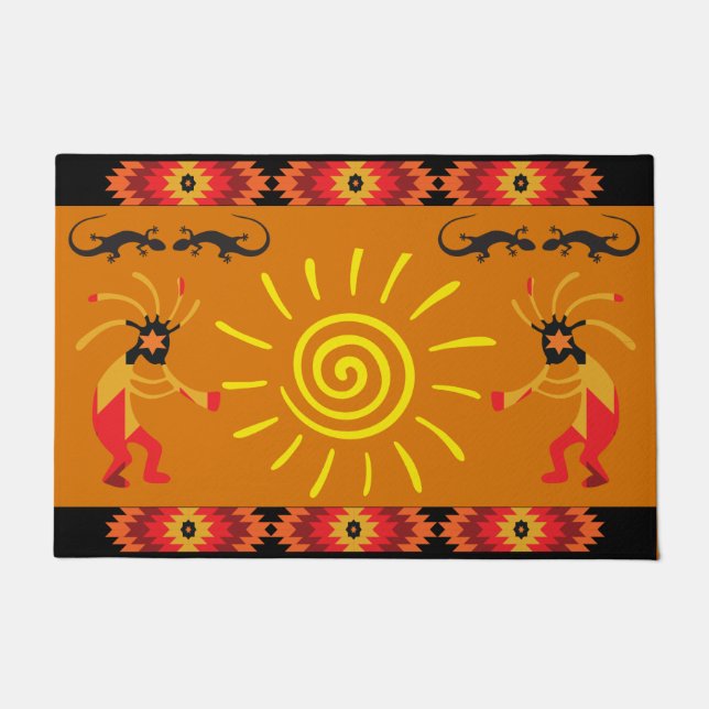 Sun Kokopelli Southwest Doormat Deurmat (Voorkant)