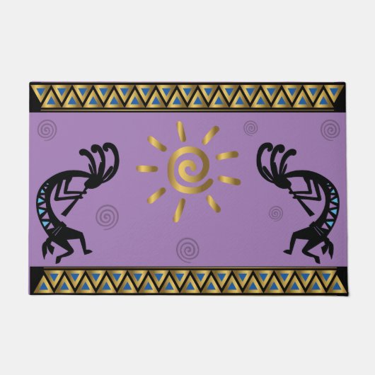 Sun Kokopelli Southwestern Doormat Deurmat (Voorkant)