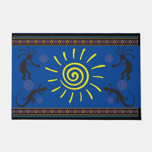 Sun Kokopelli Southwestern Doormat Deurmat (Voorkant)