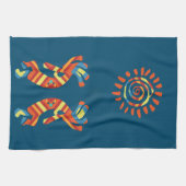 Sun Kokopelli Zuidwestelijke Keukenhanddoek (Horizontaal)