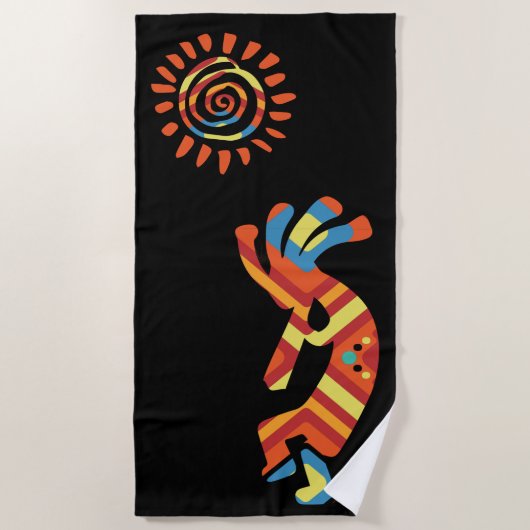 Sun Kokopelli zuidwestelijke strandlaken (Voorkant)