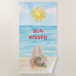 Sun Kust Beach Towel met Sunbather Strandlaken