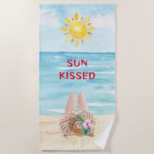 Sun Kust Beach Towel met Sunbather Strandlaken (Voorkant)