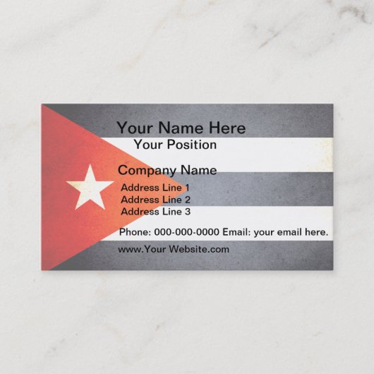 Sun kust Cuba Flag Visitekaartje (Voorkant)
