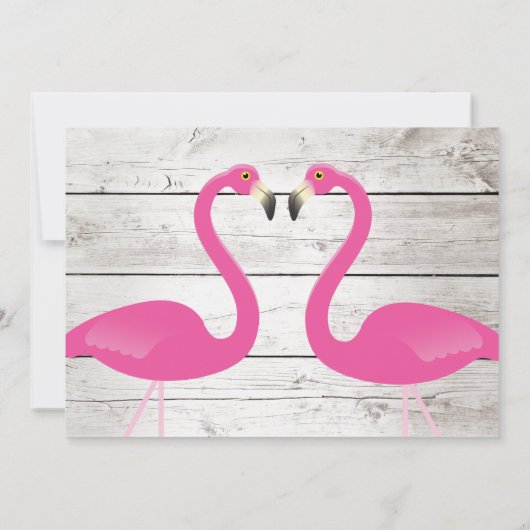 Sun Kust Flamingo Wedding Invitation Kaart (Achterkant)
