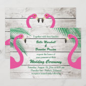 Sun Kust Flamingo Wedding Invitation Kaart (Voorkant / Achterkant)