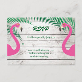 Sun Kust Flamingo Wedding RSVP Kaartje