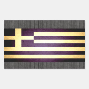 Sun kust Greece Flag Rechthoekige Sticker