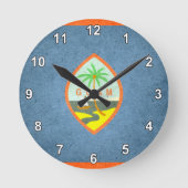 Sun kust Guam Flag Ronde Klok (Voorkant)