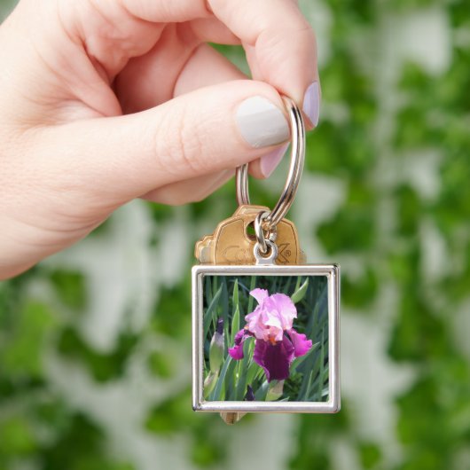 Sun-Kust Pink Iris Flower Sleutelhanger (Hand)