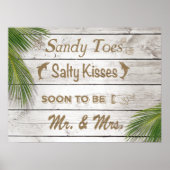 Sun Kust Sandy Toes Salty Kisses Mr & Mrs Poster (Voorkant)