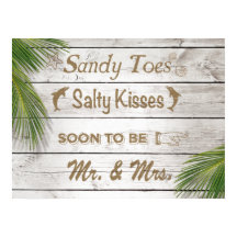 Sun Kust Sandy Toes Salty Kisses Mr & Mrs Poster