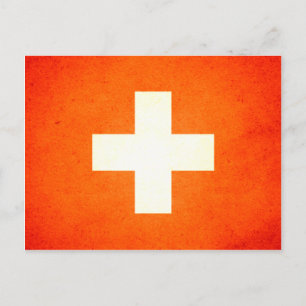 Sun kust Zwitserland Flag Briefkaart