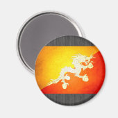 Sun kuste Bhutan Flag Magneet (Voorkant / Achterkant)
