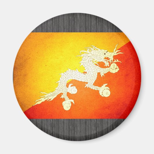 Sun kuste Bhutan Flag Magneet (Voorkant)