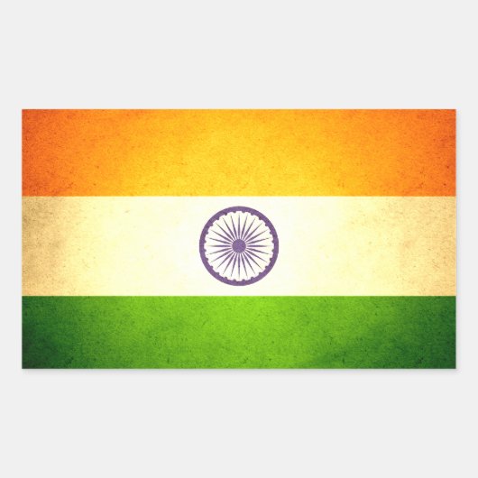 Sun kuste India Vlag Rechthoekige Sticker (Voorkant)
