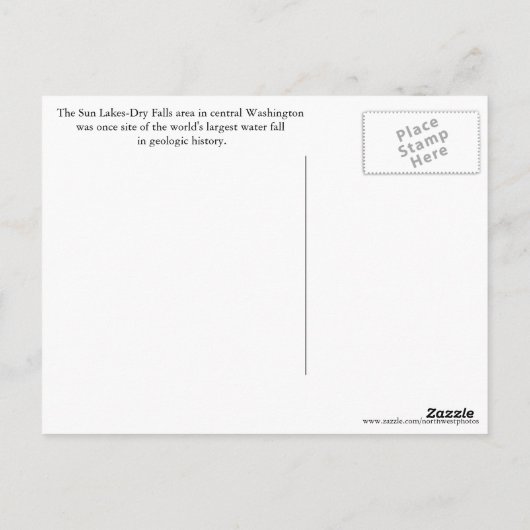 Sun Lakes-Dry Herfsten, Washington Reisfoto Briefkaart (Achterkant)