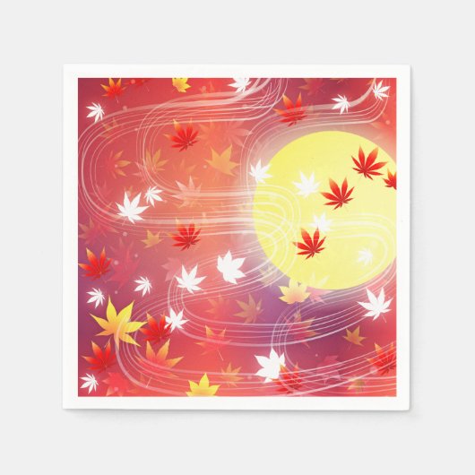 Sun & Leaves Paper Napkin Servet (Voorkant)