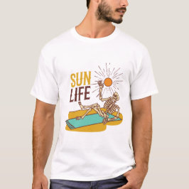 Sun Life Beach Tan Zomer Skelet T-shirt