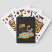 Sun Life Skeleton op een set Pokerkaarten (Achterkant)