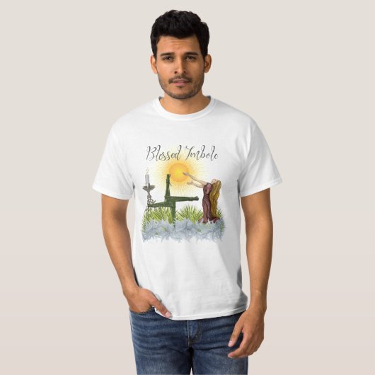 Sun Light Brigid's Cross Imbolc Keltische Wicca T-shirt (Voorkant volledig)