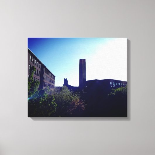 SUN LIT MILL CITY LOWELL WRAPPED CANVAS PRINT (Voorkant)