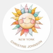 Sun Logo Classic Ronde Sticker (Voorkant)