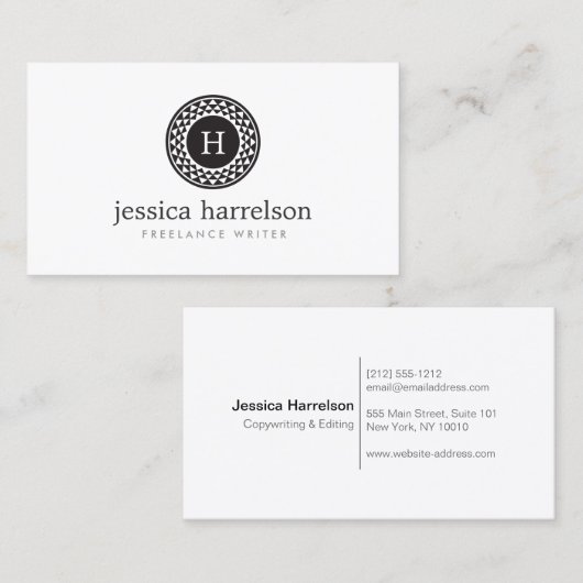 SUN LOGO MONOGRAM VISITEKAARTJE (Voorkant / Achterkant)