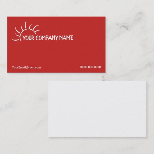 Sun Logo Red Visitekaartje Design (Voorkant / Achterkant)