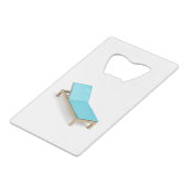 Sun lounger met matras creditkaart flessenopener (Voorkant Gekanteld)