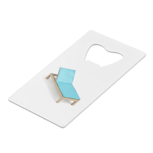 Sun lounger met matras creditkaart flessenopener (Voorkant Gekanteld)