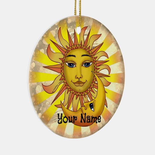 Sun Loves Moon Keramisch Ornament (Rechts)