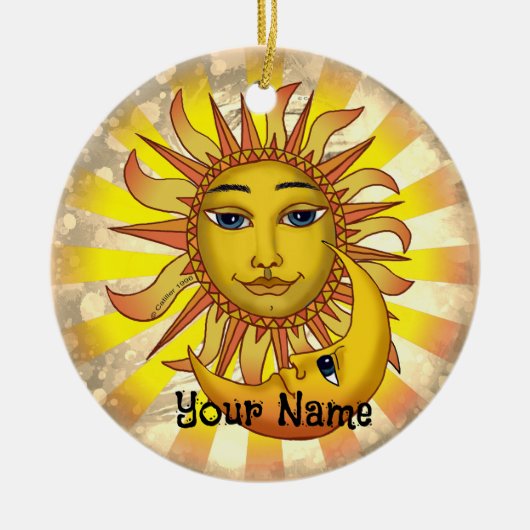 Sun Loves Moon Keramisch Ornament (Voorkant)