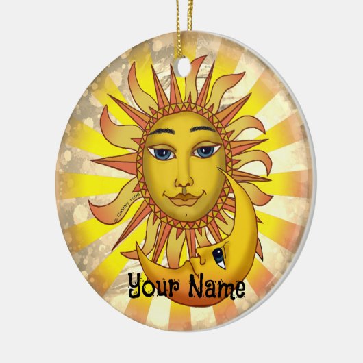 Sun Loves Moon Keramisch Ornament (Links)