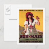 Sun-Maid California Raisin Poster Briefkaart (Voorkant / Achterkant)