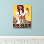 Sun-Maid California Raisin Poster Canvas Afdruk (Insitu (Houten vloer))