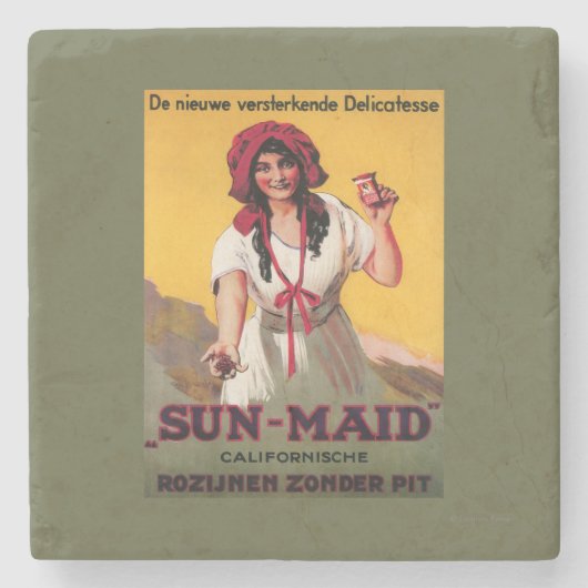 Sun-Maid California Raisin Poster Stenen Onderzetter (Voorkant)