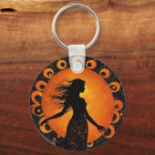 Sun Maiden Total Solar Eclipse Tekst toevoegen Eve Sleutelhanger (Voorkant)