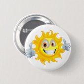 Sun man cartoon ronde button 5,7 cm (Voorkant /achterkant)