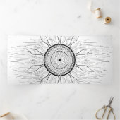 Sun Mandala 1 Drieluik Wenskaart (Binnen)