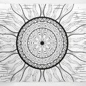 Sun Mandala 1 Drieluik Wenskaart (Binnenkant midden)