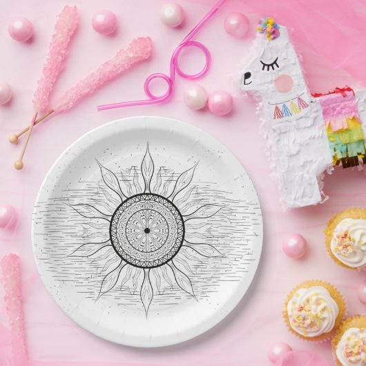 Sun Mandala 1 Papieren Bordje (Feest)