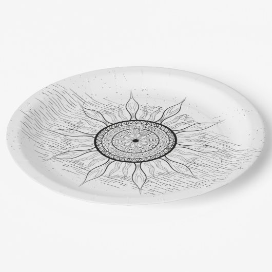 Sun Mandala 1 Papieren Bordje (Gekanteld)