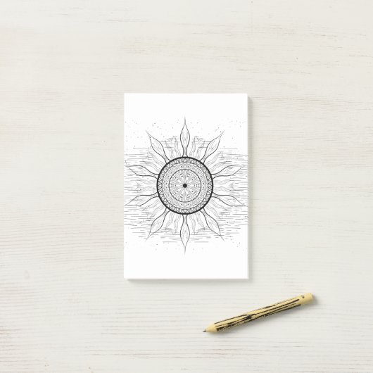 Sun Mandala 1 Post-it® Notes (Op bureau)