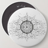Sun Mandala 1 Ronde Button 6,0 Cm (Voorkant /achterkant)