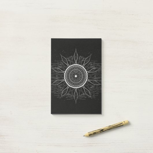 Sun Mandala 2 Post-it® Notes (Op bureau)