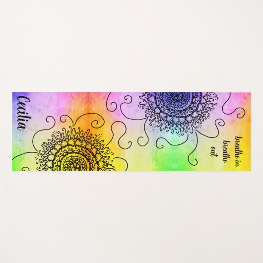 sun mandala breathe in breathe out yogamat (Voorkant (horizontaal))